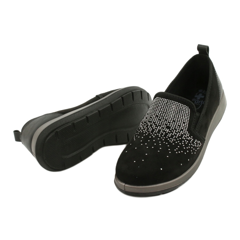 Sapatos femininos Befado 156D004 preto prata 4