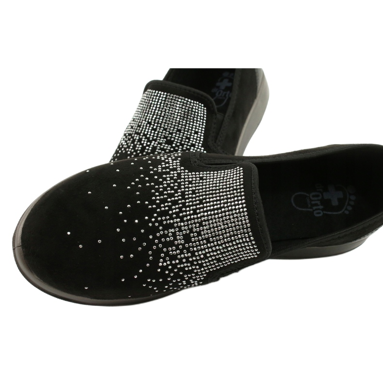 Sapatos femininos Befado 156D004 preto prata 5