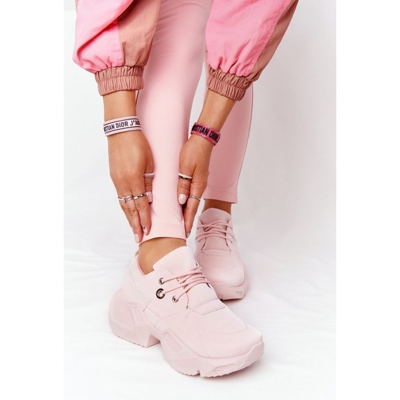 PS1 Tênis feminino com solado enorme rosa borbulhante 2