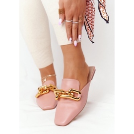 Chinelos rosa Call On Me com parte superior e corrente 2