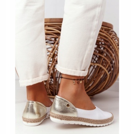 Couro Maciejka 05056-11 bailarinas brancas e douradas branco dourado 1