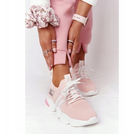 Meias esportivas femininas GOE HH2N4019 rosa branco 2