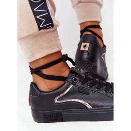 Tênis feminino de couro Big Star HH274078 preto-prata 1