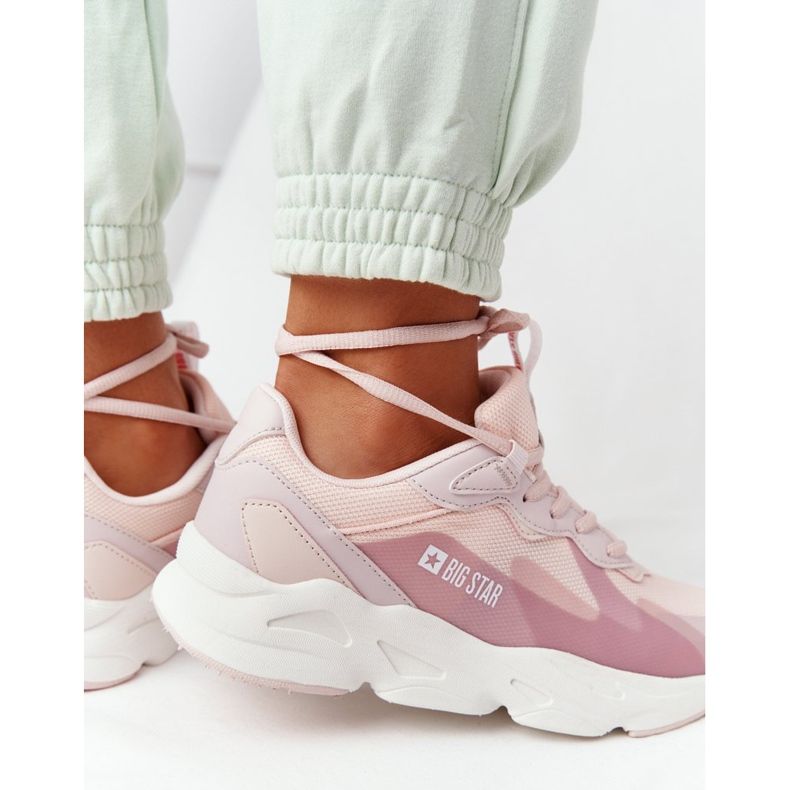 Sapatos esportivos femininos Memory Foam Big Star HH274811 rosa 1