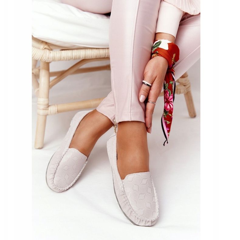 Mocassins de couro ecológicos Rio Flore Bege 2