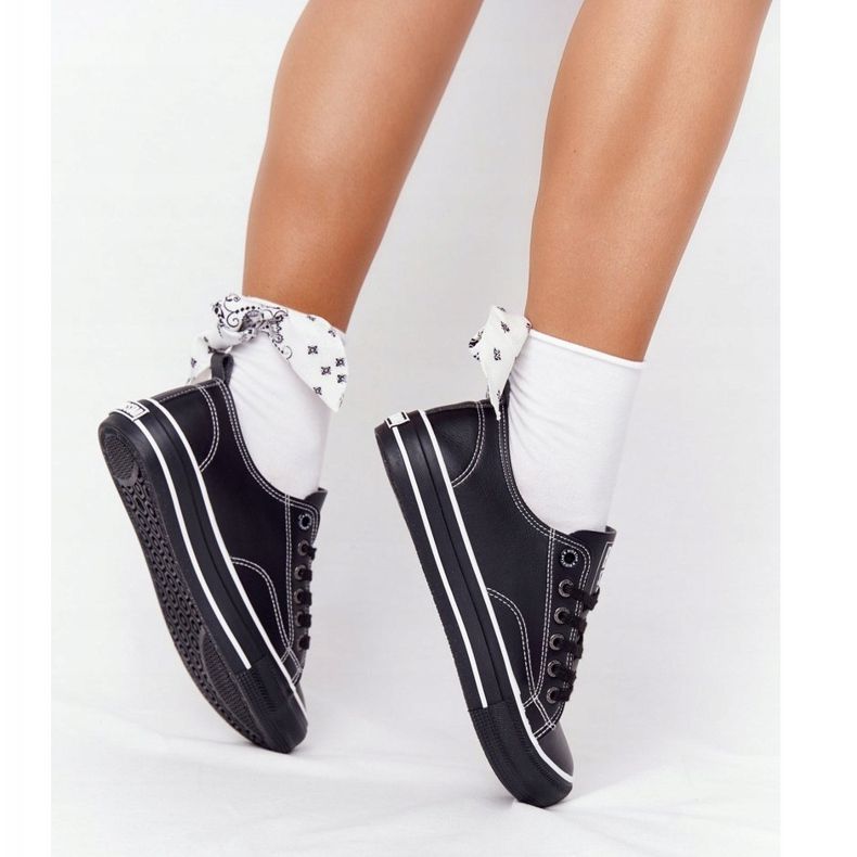 Tênis feminino de couro Big Star HH274145 preto 1