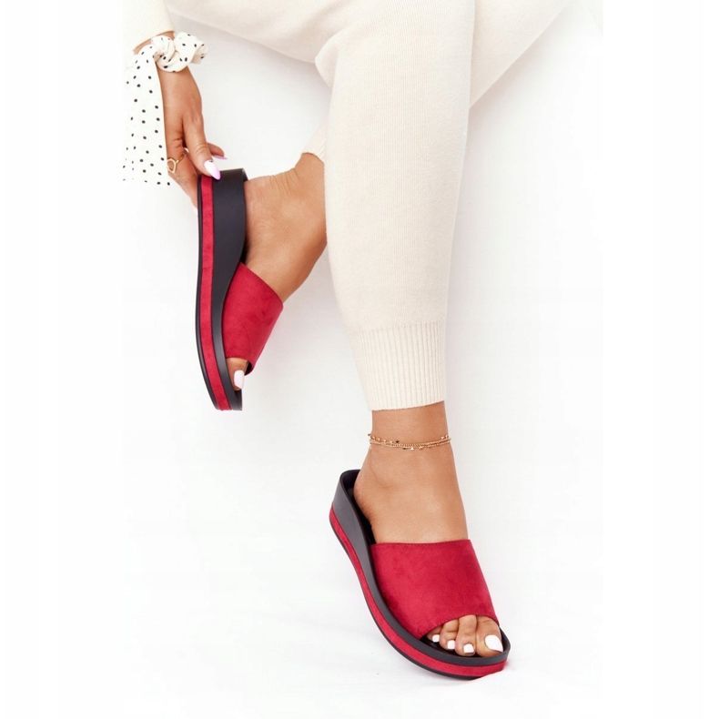 Chinelos em cunha Vinceza 21-17113 vermelho preto 1