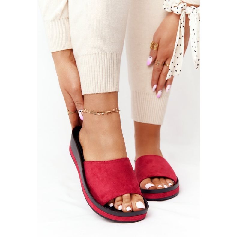Chinelos em cunha Vinceza 21-17113 vermelho preto 2