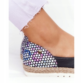 Maciejka 05056-01 Bailarinas de couro preto multicolorido 1