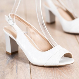 SHELOVET Sandálias elegantes de salto alto branco 1