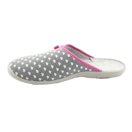 Sapatos femininos Befado pu 235D174 branco rosa cinza 2