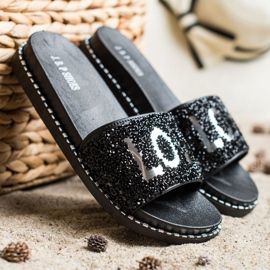 SHELOVET Amo chinelos de plataforma preto 2