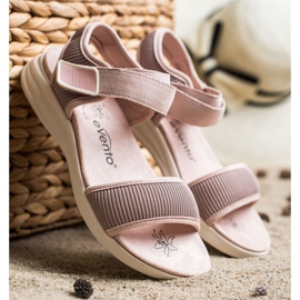 Evento Sandálias confortáveis ​​com velcro 20SD88-2022 rosa 1