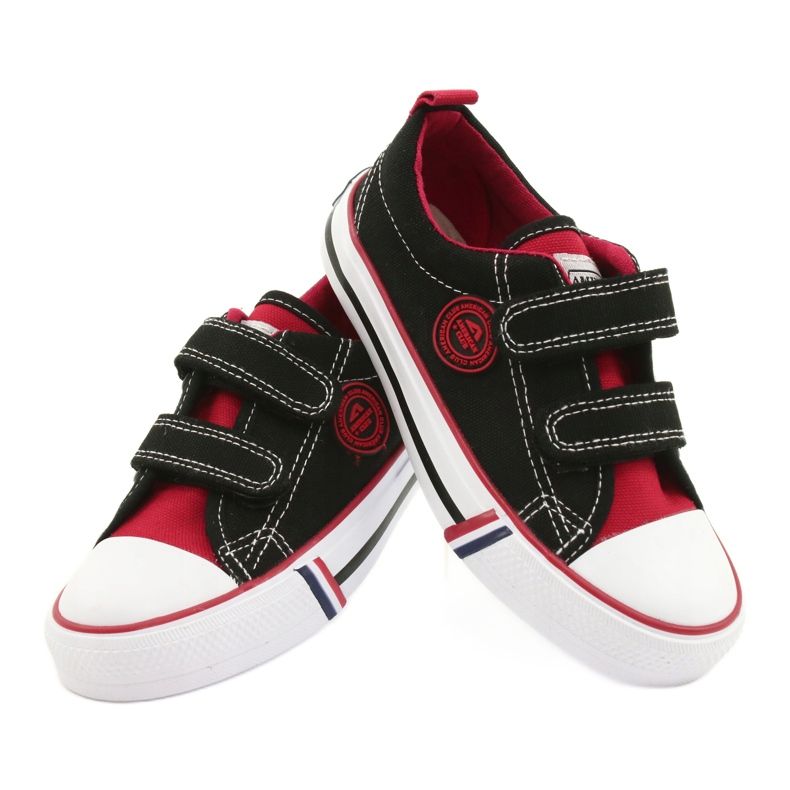 American Club Tênis pretos de velcro LH62 do American Children's Club 3
