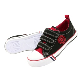 Tênis para crianças americanas com velcro American Club LH61 preto-vermelho 2