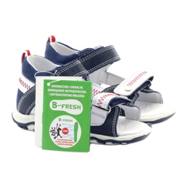 Sandálias de couro para velcro 81824 Marinha/bartek vermelho azul 5