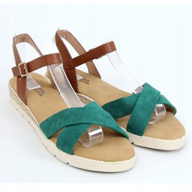Sandálias femininas verdes 1031-15 Verde marrom 1