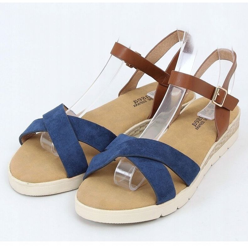 Sandálias azul marinho feminino 1031-15 Azul marrom azul-marinho 1