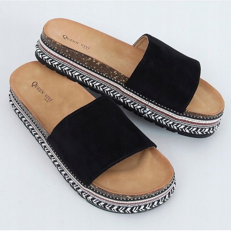 Chinelos de cortiça preta 218-211 Black preto 1