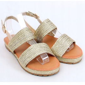 Gold WL1593 Gold sandálias trançadas dourado 1