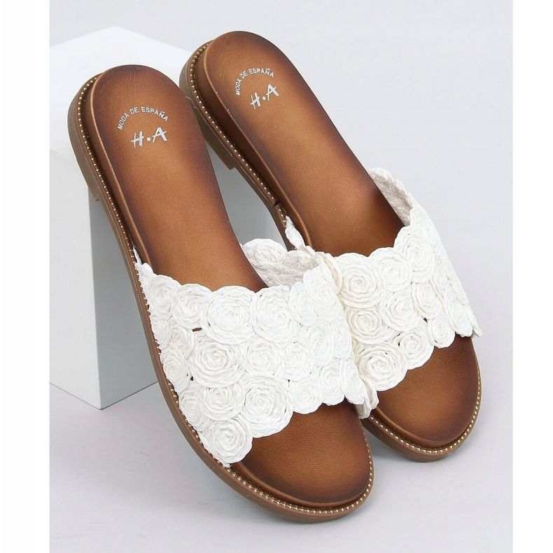 Chinelos femininos brancos H006 Blanco 1