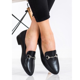 Sergio Leone Mocassins clássicos com couro ecológico preto 1