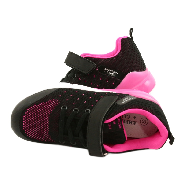 American Club Calçado desportivo feminino com velcro RL11 preto / rosa 4