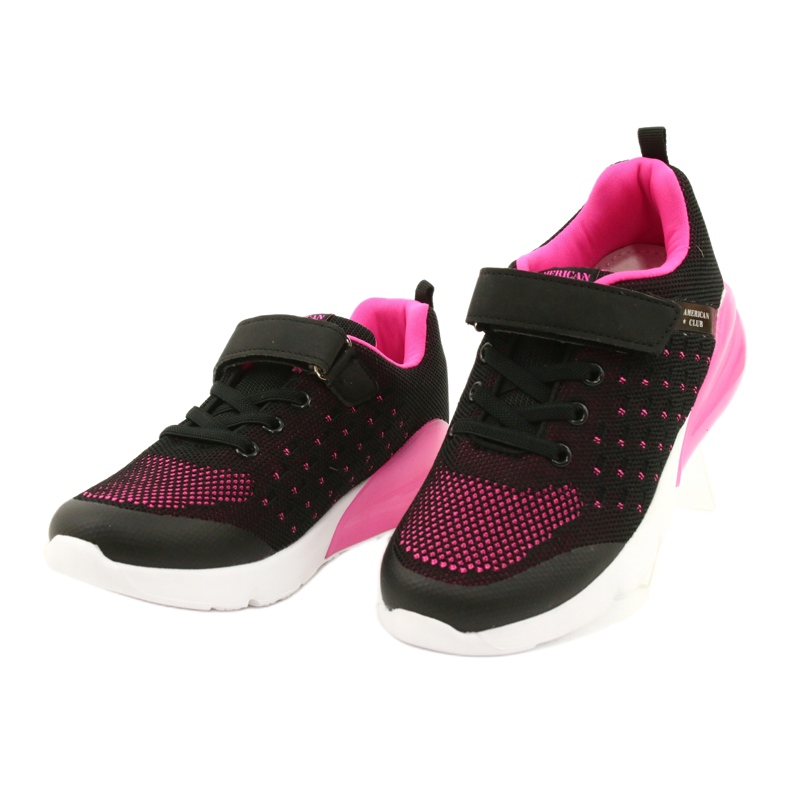 American Club Calçado desportivo feminino com velcro RL11 preto / rosa 1