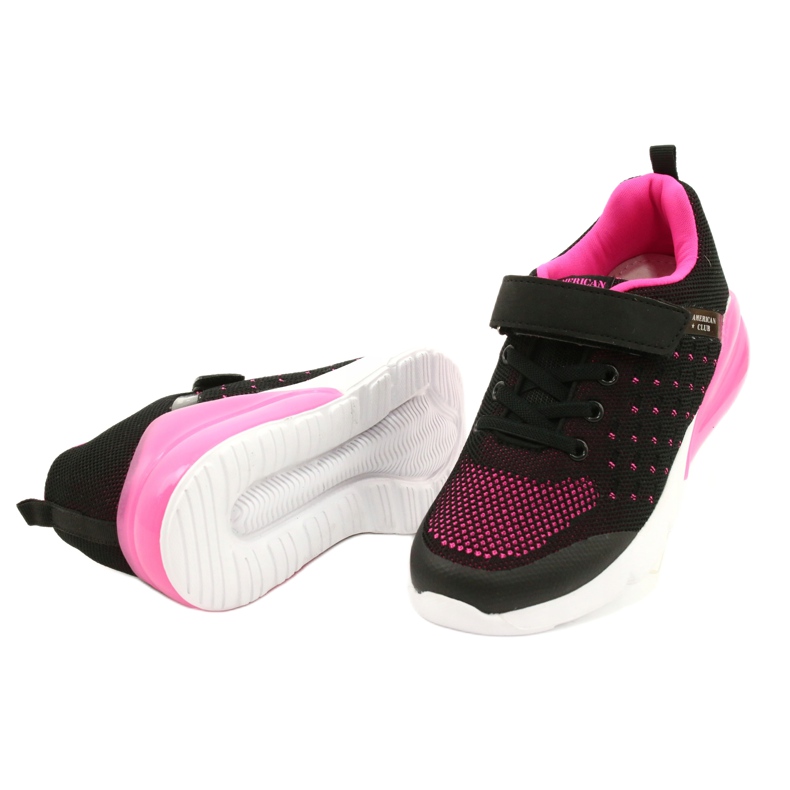 American Club Calçado desportivo feminino com velcro RL11 preto / rosa 2