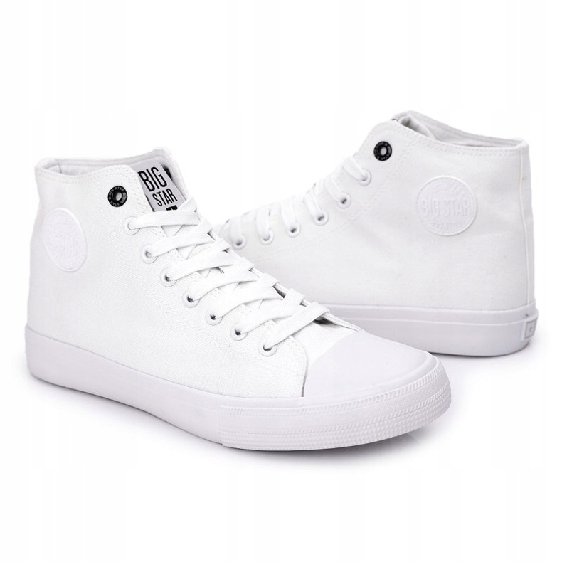 Tênis de cano alto masculino clássico Big Star FF174551 branco 4