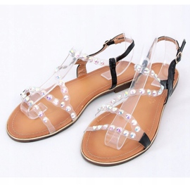 Sandálias pretas com pulseira de silicone 1BP-0050 Preto 1