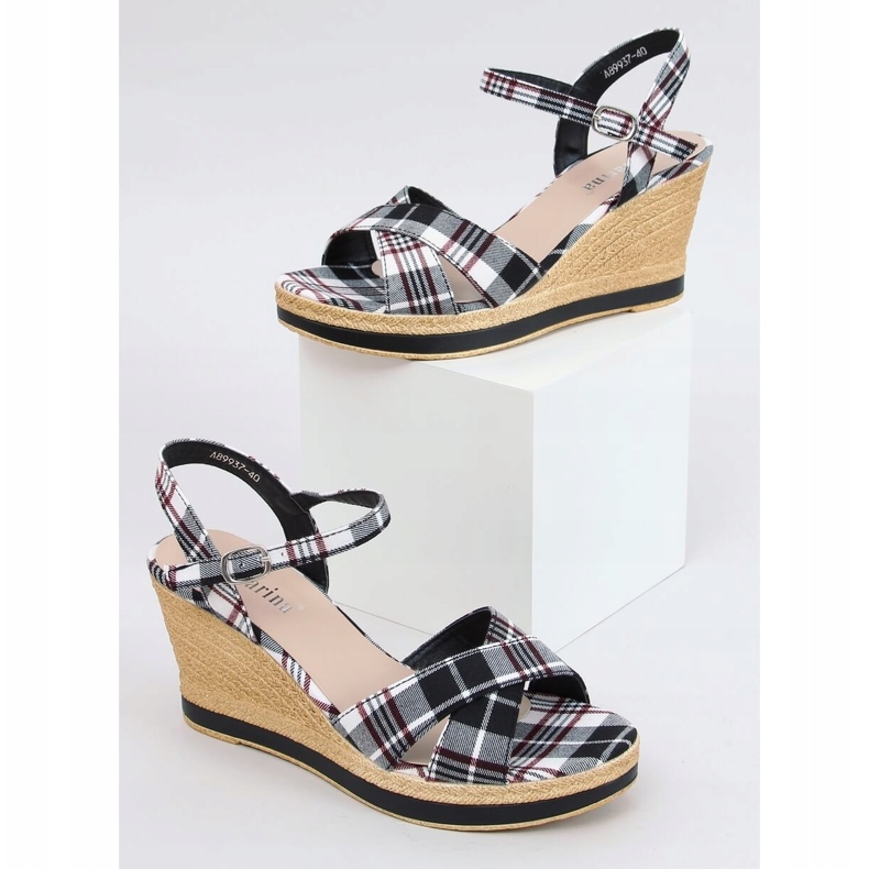 Sandálias pretas xadrez pretas A89937 pretas preto 1