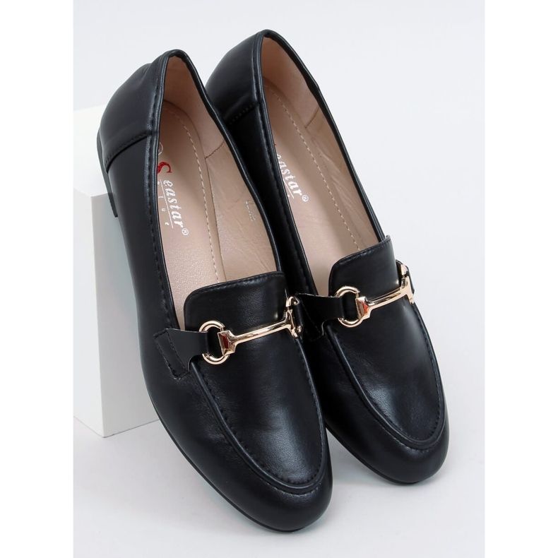 Mocassins pretos femininos negros T392 preto 1