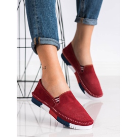 ARTIKER Slipons de couro na plataforma vermelho 1