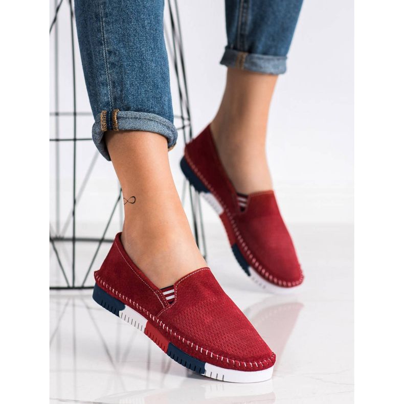 ARTIKER Slipons de couro na plataforma vermelho 1