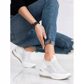 ARTIKER Tênis cunha deslizante branco prata cinza 2