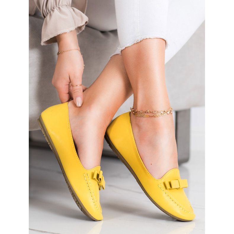 SHELOVET Lordes amarelos com couro ecológico 1