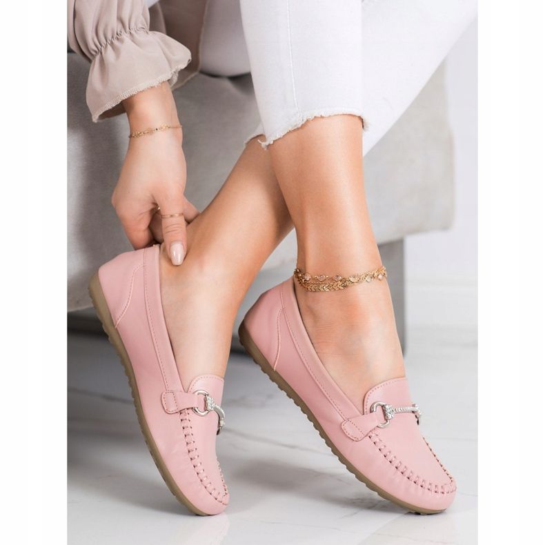 Queentina Mocassins Elegantes Com Zircônia Cúbica rosa 2