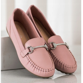 Queentina Mocassins Elegantes Com Zircônia Cúbica rosa 1