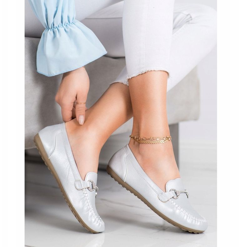 Queentina Mocassins Elegantes Com Zircônia Cúbica prata 1