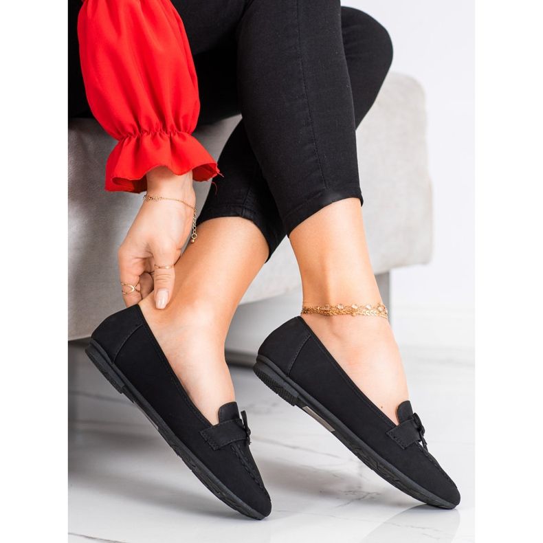 Diamantique Mocassins de couro ecológico preto 1