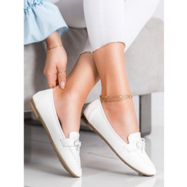 Diamantique Mocassins de couro ecológico branco 1