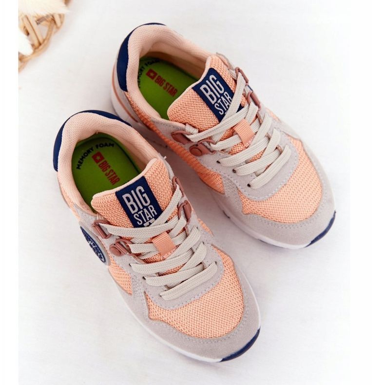 Sapatos esportivos infantis com espuma viscoelástica Big Star HH374180 laranja 1 Sapatos esportivos infantis com espuma viscoelástica Big Star HH374180 laranja 1