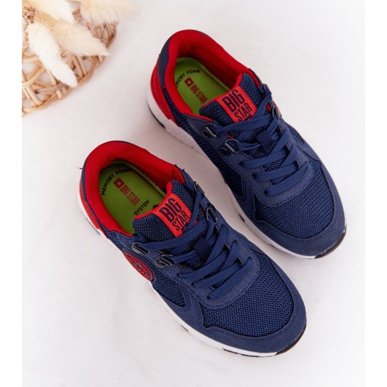 Sapatos esportivos infantis de espuma de memória Big Star HH374175 azul marinho multicolorido 1