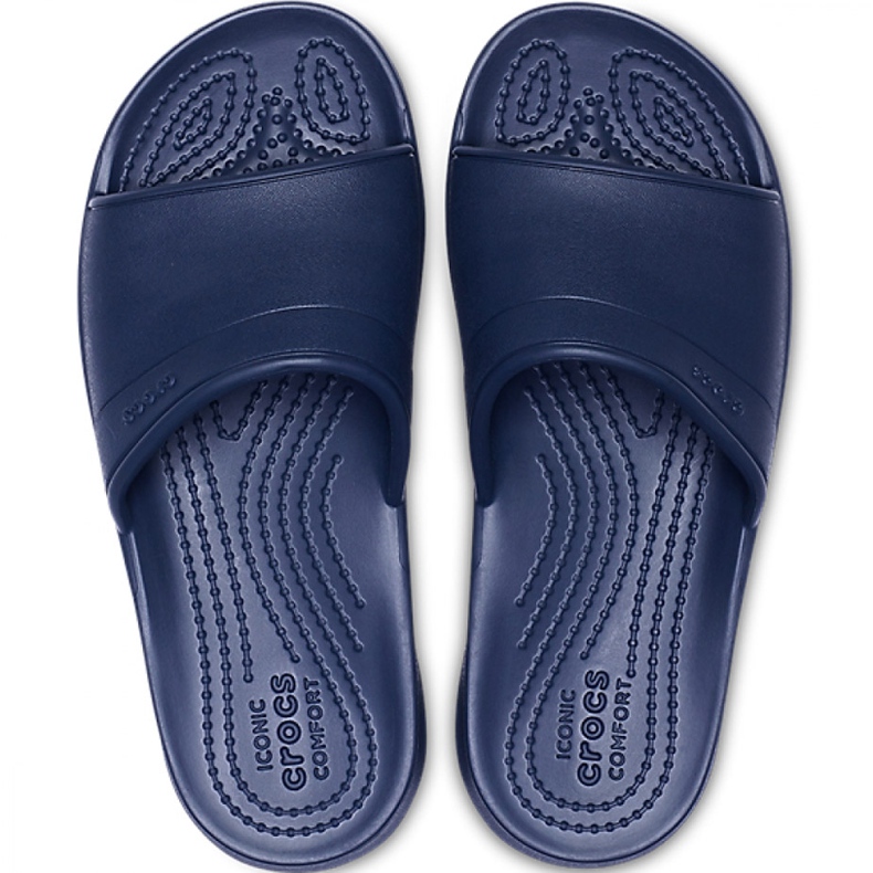 Chinelos Crocs Classic Slide Kids para crianças 204981 410 azul marinho 2