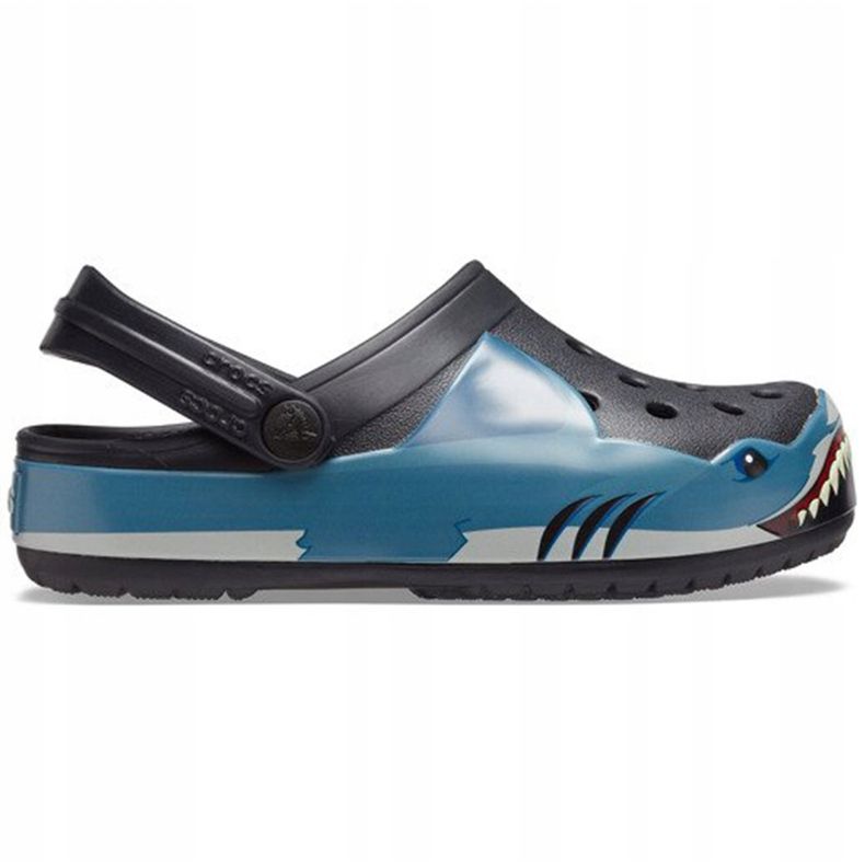 Crocs para crianças Fun Lab Shark Band Clg K preto 206271 001 1