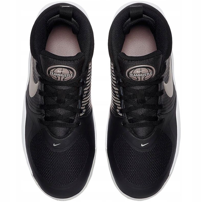 Sapatos infantis Nike Team Hustle D 9 preto-cinza-branco AQ4224 001 1