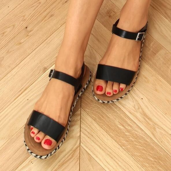 TH005 sandálias alpercatas pretas preto 1