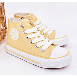 Tênis alto infantil com zíper Big Star HH374138 amarelo 1