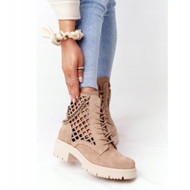 Lewski Shoes Botas Abertas Sapatos Lewski de Trabalho 3030-0 Areia marrom 2